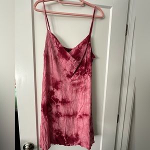 Pink tie dye mini dress